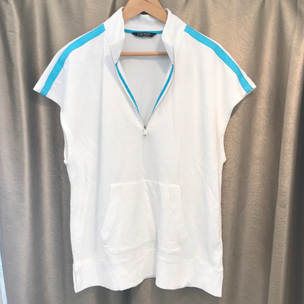 Ralph Lauren | Blue & White Zip Top